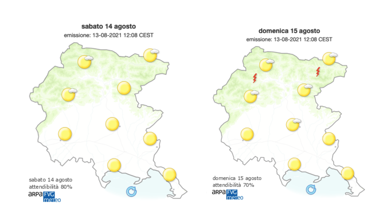 Meteo, arriva il picco di caldo sul Goriziano con temperature fino a 38°C